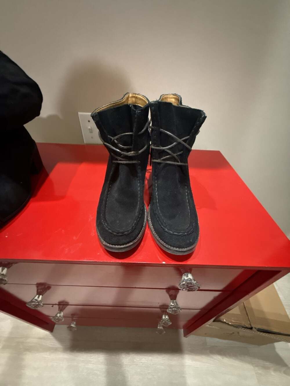 Latigo Black Suede Lace-Up Ankle Boots Size 8.5M
